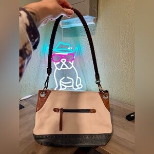 The Sak Cream and Brown Shoulder Bag